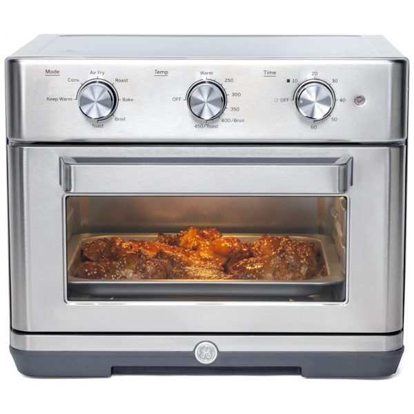 ectqkm25qf190b_0 jpg - Forno Elétrico de Bancada 24 L com 7 Funções e Controle Manual 110V Aço Inoxidável, GE, Prata