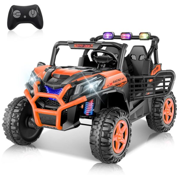 ectql3cdh19d0b_0 jpg - Carro Elétrico Infantil, Jeep Off Road com Controle Remoto, 2 Lugares, Painel Multifuncional, Luzes Dianteiras e Traseiras, 24V, Hikole, Laranja