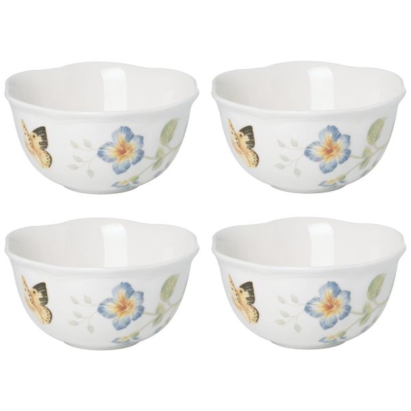 ectqlfw8nd370b_0 jpg - Conjunto de Tigelas 350mL com 4 Peças, Material de Porcelana e Formato Redondo, Lenox 880122, Branco Colorido