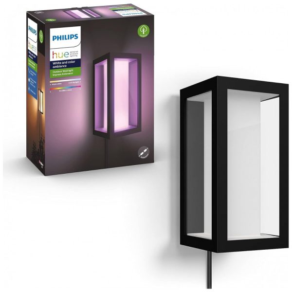 ectqm4wvvb890b_0 jpg - Arandela Luminária Inteligente Colorida Externa de Parede à prova dágua com Sensor, Base E27, 1 Unidade, PHILIPS HUE 1745930V7, Preto