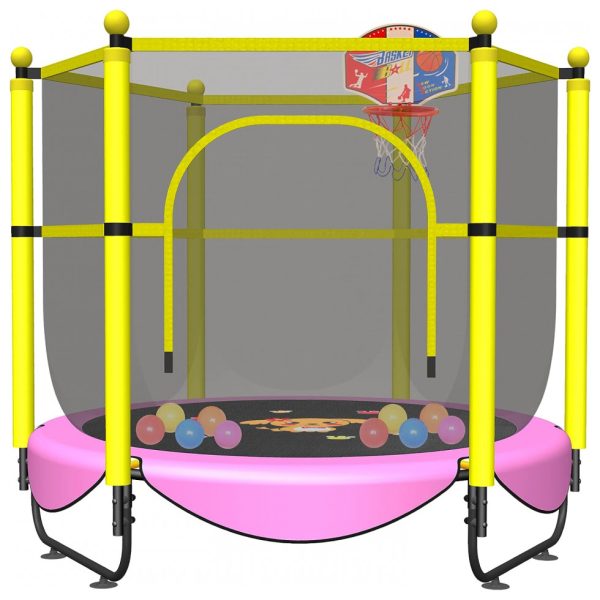 ectqmbwmhlf80b_0 jpg - VGMiu LS5FT Cama Elastica Infantil com Diâmetro e Cesta de Basquete para até 150 kg, Amarelo, Azul