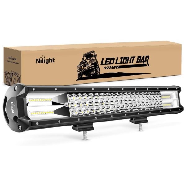 ectqmqj3mk870b_0 jpg - Farol de Milha LED Off Road 360W Linha Tripla 36000LM Alumínio Fundido à Prova Dágua, NILIGHT 18020C A, Branco