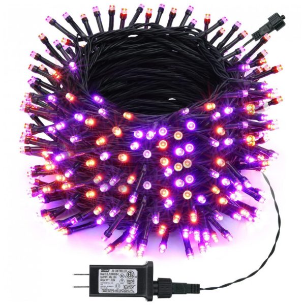 ectqmxv1zmy80b_0 jpg - Pisca Pisca 350 LED 39 Metros com 8 Modos e Timer para Decoração de Halloween 110V, Roxo e Laranja, Toodour