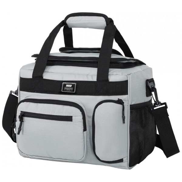 ectqn4b41yc80b_0-2 jpg - Bolsa Térmica Portátil 18L, Mantém Quente, Frio Por até 5H, MIER, Cinza
