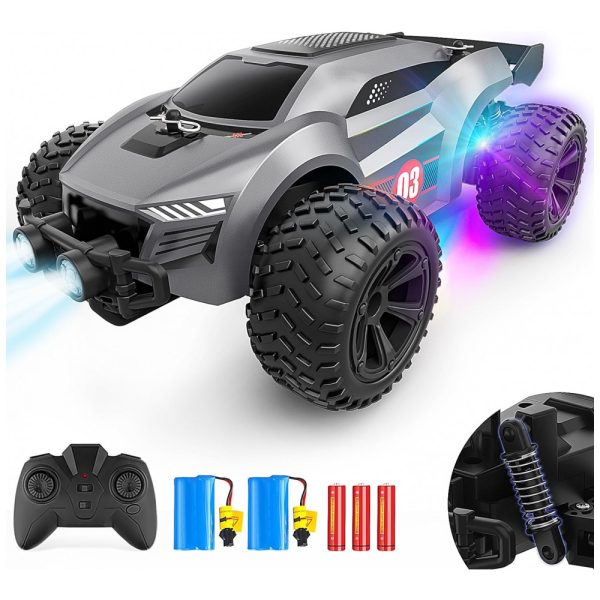 ectqn8k5ps980b_0 jpg - Carrinho de Controle Remoto 4x4 Off Road, com Luzes de LED, Recarregável, EPOCHAIR, Preto