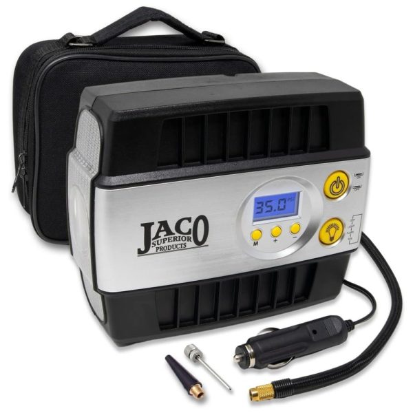 ectqo9zwxv510b_0 jpg - Mini Compressor de Ar Elétrico Automotivo, portátil, 12V, 100 PSI com luz LED e desligamento automático, JACO SUPERIOR PRODUCTS JSP 008, Prateado