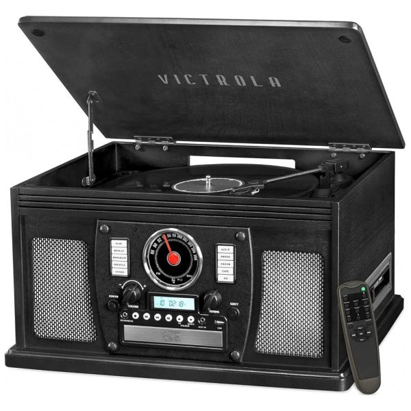 ectqpc45fjx60b_0 jpg - Vitrola Toca Discos Retrô Central Multimídia Alto falantes Estéreos Integrados, 110v, VICTROLA VTA 600B BLK, Preto