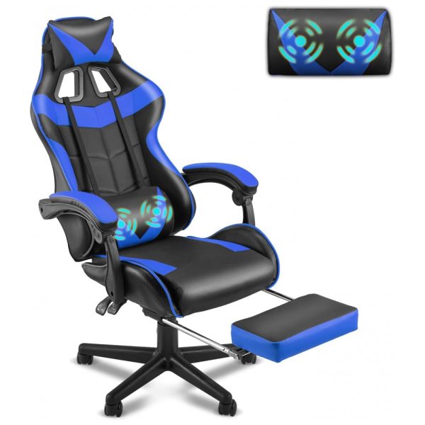 ectqpr5pb1g80b_0 jpg - Cadeira Gamer Ergonômica Reclinável e Giratória com Apoio Lombar e Cabeça, e, SOONTRANS, Azul