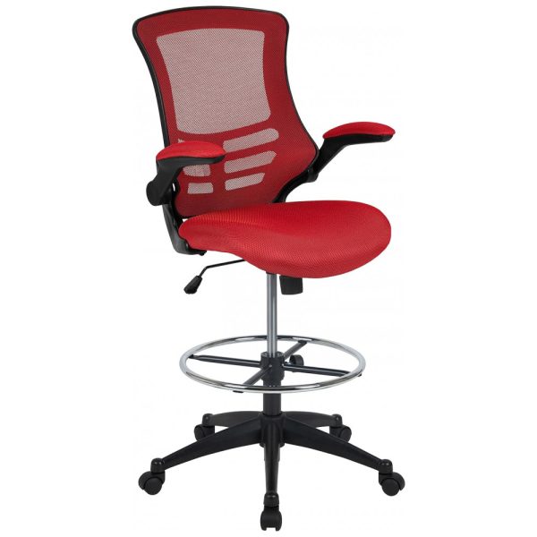 ectqqm8nbhx70b_0 jpg - Cadeira de Escritório Ergonômica Giratória com Encosto Médio, FLASH FURNITURE BL X 5M D RED GG, Vermelho