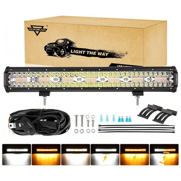 ectqqmfqk2190b_0 jpg - Barra LED Offroad com 42000 Lúmens e 6 Modos Âmbar, 420W, Auxbeam, Preto