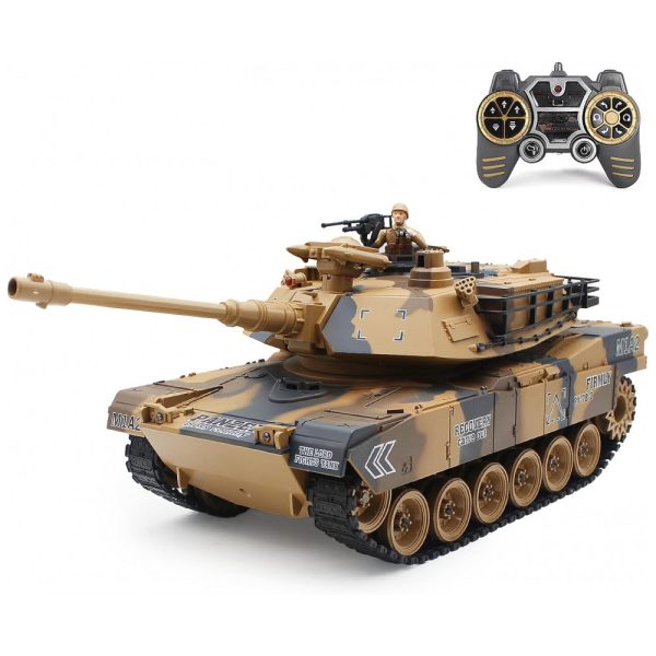 ectqqrr9g2190b_0 jpg - Tanque de Guerra Militar M1A2 com Controle Remoto 2.4 Ghz e Controlador de Fumaça, Fiscca