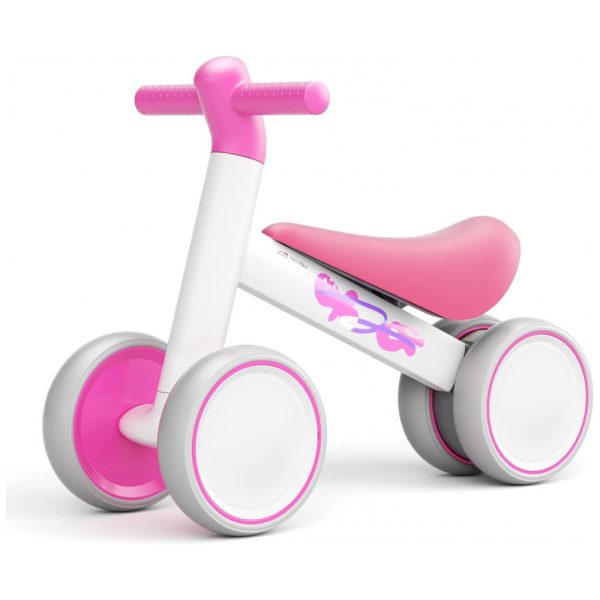 ectqr8z2kbqb0b_0-2 jpg - Bicicleta sem Pedal com 4 Rodas para Crianças de 1 a 2 Anos, XJD, Branco e Rosa