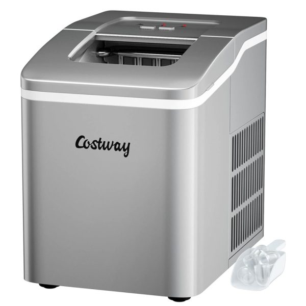 ectqr9ls35f80b_0 jpg - COSTWAY Máquina de Gelo Automática Portátil até 11 kg de Gelo em 24h, 110V, Prata