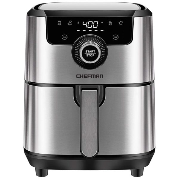 ectqrd7nkjh80b_0 jpg - Fritadeira Elétrica Air Fryer 4.3L com Painel de Controle Digital, Temporizador e Desligamento Automático, 110V 1200W, CHEFMAN, Prata