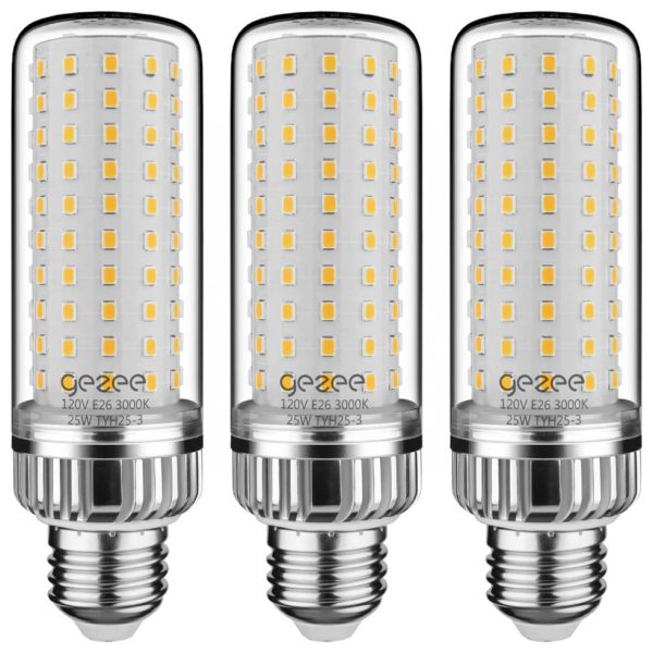 ectqs147fkx90b_0 jpg - Lâmpada LED 200W 2500 Lumens 6000K Branca com Base E26, 3 Unidades, GEZEE, Prateado