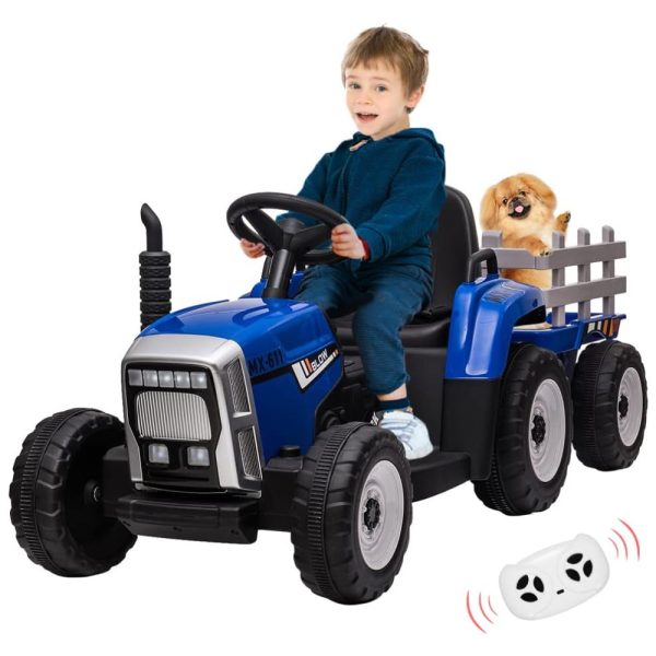 ectqsk8ztgzb0b_0 jpg - Trator Elétrico Infantil 12V com Trailer e Controle Remoto, Faróis de LED e Mudança de Marcha, Palby s