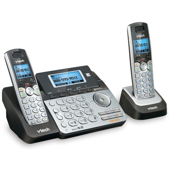 ectqtsd9vzb70b_0 jpg - Telefone sem Fio 2 com 2Aparelhos 2 Linhas, VTECH DS6151 2, Prateado