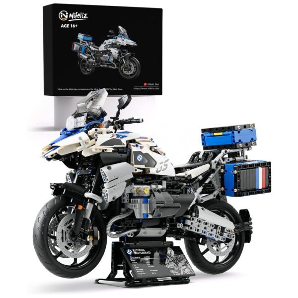 ectqtsf8jqx90b_0 jpg - Kit de Construção, Escala 1 5, Moto BMW com 2369 Peças para Adolescentes e Adultos, Nifeliz, Branca e Azul