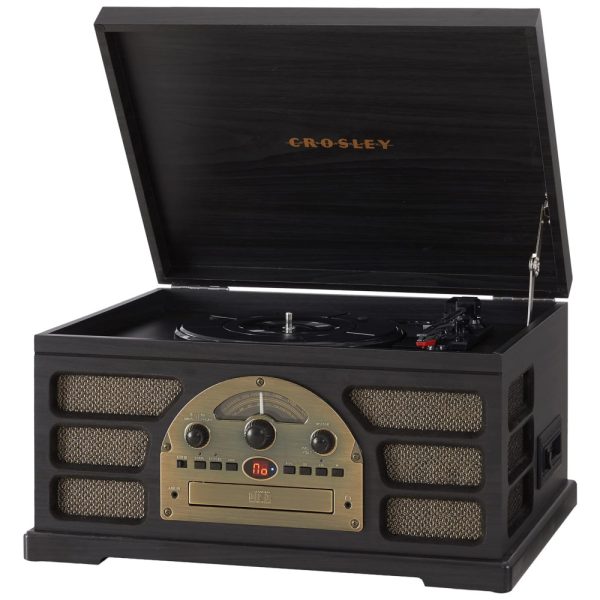 ectqtv8jkc6b0b_0 jpg - Vitrola Toca Discos Rochester, com Bluetooth, Rádio AM FM, CD Player, Deck de Cassete e Aux in,CR7021A BK Crosley,Preto