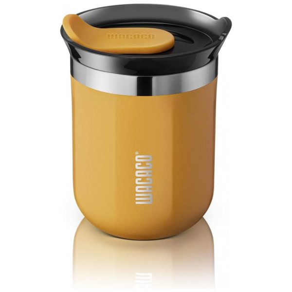 ectqtvbnmwt80b_0-1 jpg - Copo para Café 300 mL Isolado a Vácuo Aço Inox Duplo com Tampa, WACACO Octaroma, Amarelo