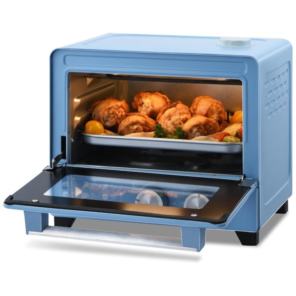 ectqtwcvfyfd0b_0 jpg - Forno Elétrico Torradeira de Aço Inoxidável, 6 em 1 com Controle de Temperatura, Capacidade de 12L e Temporizador, 110V 900W, OSAMKO, Azul