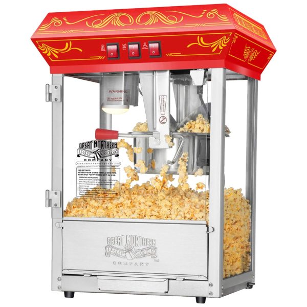 ectquuogrlh00b_0 jpg - Pipoqueira Elétrica Faz até 10,8 kg de Pipoca com Panela de 226g e Colher Medidora, 110V, Great Northern Popcorn Company, Vermelha