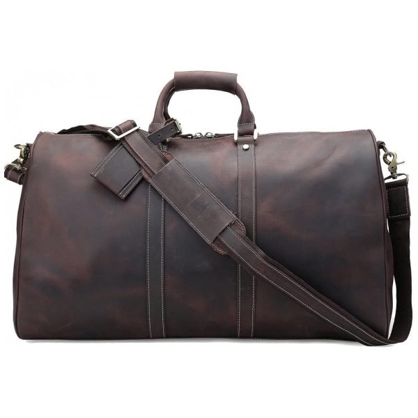 ectqvgsdtvx60b_0 jpg - Bolsa de Viagem Masculina Clássica de Couro, POLARE 10464499, Marrom Escuro