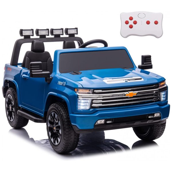 ectqwbf4yfvb0b_0 jpg - Carro Elétrico Infantil a Bateria 4X4, 2 Lugares com Controle Remoto, Pneus EVA, Música e Luz LED, 24V, NEWQIDA Chevrolet Silverado HD, Azul