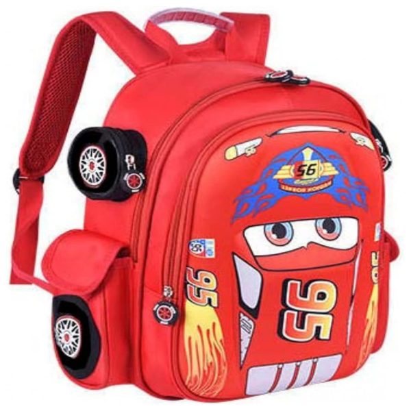 ectqwxnzp5f90b_0 jpg - Mochila Escolar Infantil 33cm QWZY Carros para Meninos e Meninas, Vermelho