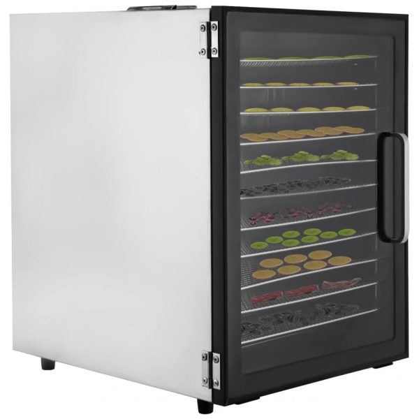 ectqx151mlgc0b_0 jpg - Desidratador de Alimentos com 10 Bandejas, Aço Inoxidável, 110V 800W, LUOSHALIYA, Prata