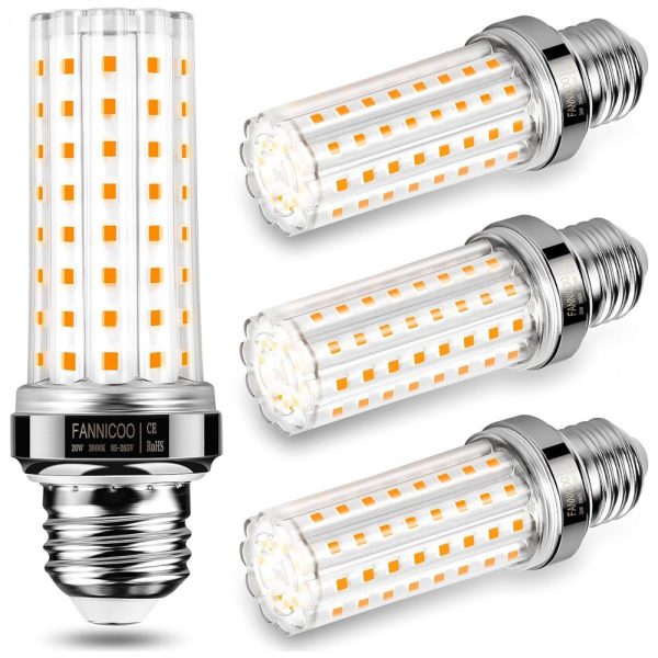 ectqxbqszyp90b_0 jpg - FanNicco Lâmpada LED E26, E27 2000 Lumens Branca Quente 6500K 20W, 4 Un, 110v, FANNICOO, Branco