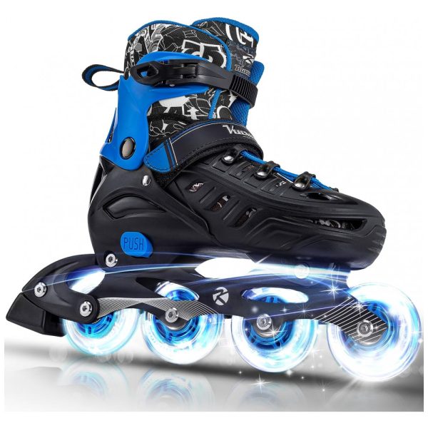 ectqxczl5n4c0b_0-2 jpg - Patins Regulável e Ajustável para Jovens e Adultos, com Rodas Iluminadas, Tam BR 37 a 40, Kuxuan, Azul