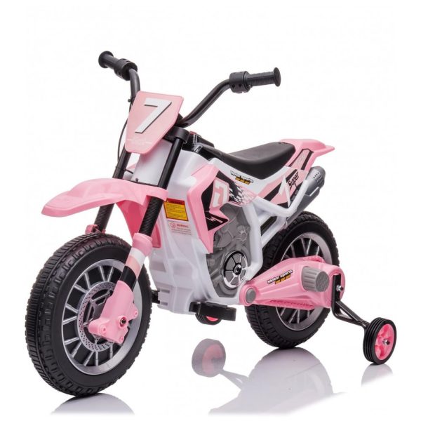 ectqxhvn3l5b0b_0 jpg - Moto Elétrica Infantil com 2 Velocidades e Rodas de Treinamento, 12V, Aokoy, Rosa