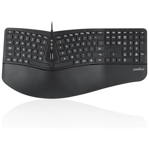 ectqxlzp1xw80b_0 jpg - Teclado Ergonômico com Fio Recarregável Reduz a Tensão das Mãos com Descanso de Pulso Ajustavel, PERIXX 11700, Preto