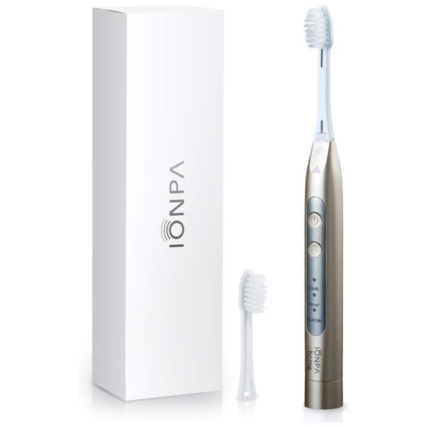 ectqxttl4b880b_0 jpg - Escova Dental Elétrica IONPA DH 3 Modos, 2 Cabeças de Escova Filamento Macio, IONIC KISS, Dorado