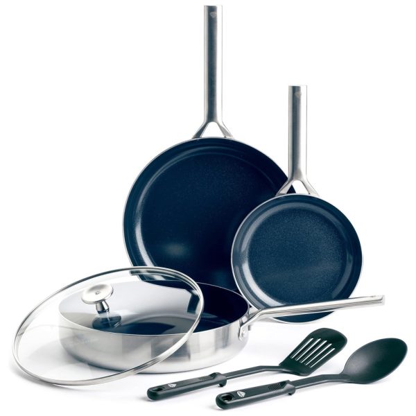 ectqybty28f80b_0 jpg - Conjunto de Panelas e Frigideiras de Aço Inoxidável Triplo, 6 Peças, e, BLUE DIAMOND COOKWARE CC003691 001, Azul