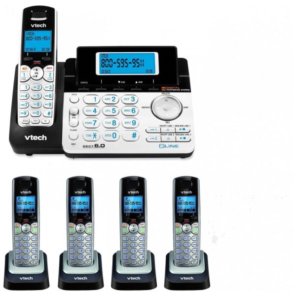 ectqyf9itc300b_0 jpg - Telefone sem Fio com 2 Linhas 4 Aparelhos Extra DS6101, VTECH DS6151, Preto