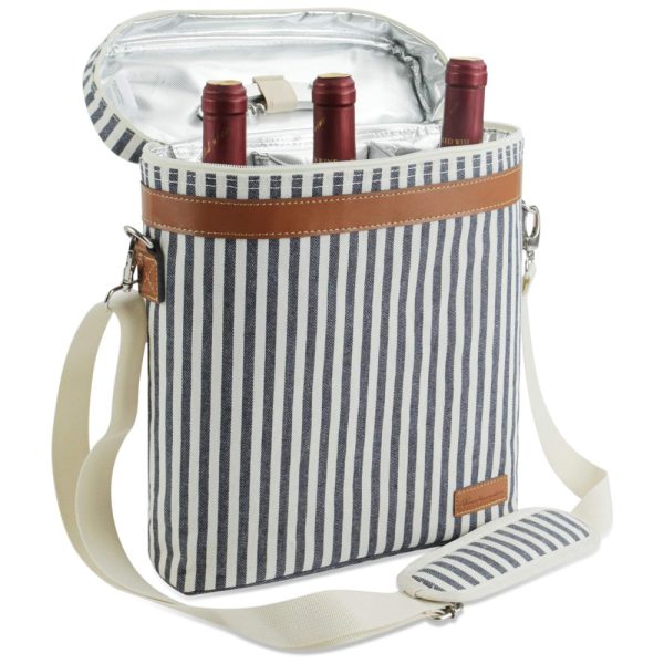 ectqyhbwmfx70b_0 jpg - Zormy Bolsa Térmica Para Transporte de Vinhos até 3 Garrafas com Abridor e Saca Rolhas, Azul e Branca
