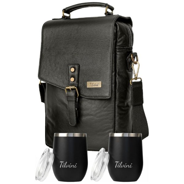 ectqylw5dh180b_0-2 jpg - Bolsa Térmica Para Transporte de Vinhos de Couro até 2 Garrafas, com 2 Copos Incluídos, TILVINI TV 01, Preto