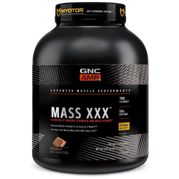 ectqyt162d190b_0 jpg - GNC AMP Mass XXX com Proteína MyoTOR , Fórmula para Construção Muscular e Suporte ao Treino com BCAA e Creatina , Chocolate , 13 Porções.