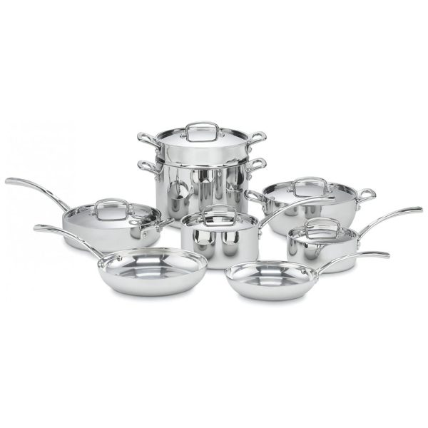 ectqyuf82w900b_0 jpg - Conjunto de Panelas de Aço Inoxidável Francês Clássico, Peças, CUISINART FCT 13, Prateado