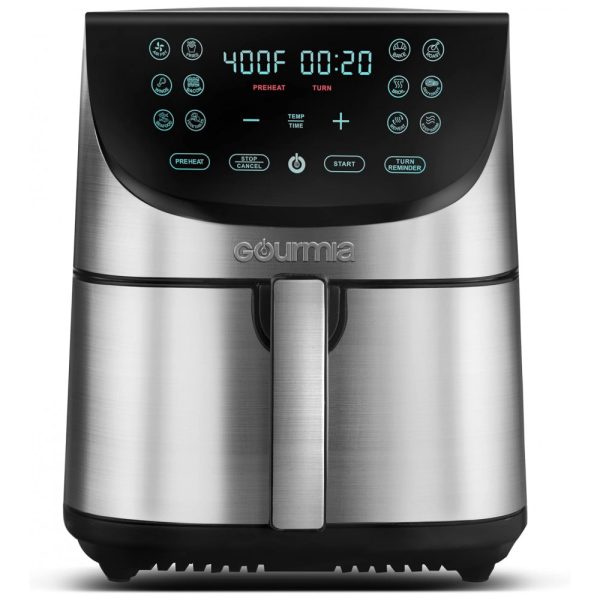 ectqzkwq7rm90b_0 jpg - Air Fryer 8 Litros com Painel de Controle Digital, Aço Inoxidável, 1700W 110V, Gourmia, Prata