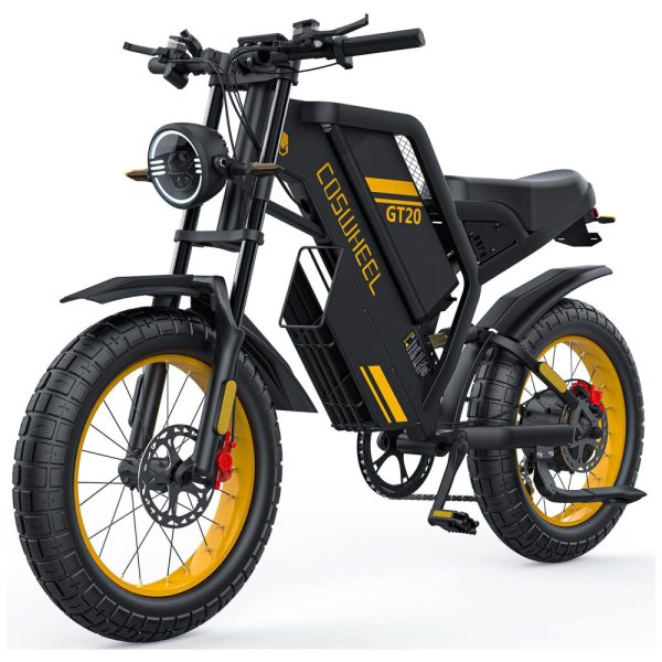 ectqzt1nmyrc0b_0 jpg - Bicicleta Elétrica para Adultos com Velocidade até 50 km h, Alcance 150 km, 7 Velocidades e Pneu Largo, 1500W, COSWHEEL GT20, Preta e Amarela