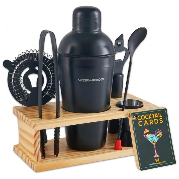 ectqzvmvnd680b_0 jpg - Kit Bn Profissional 8 Peças em Aço Inoxidável com Suporte, Cor, MODERN MIXOLOGY Black, Preto