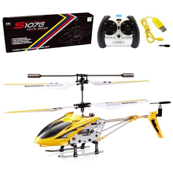 ectq0gtrw8710b_0 jpg - Mini Helicóptero RC com Gyro Crimson de Controle Remoto com 3 Canais, CHEERWING, Amarelo