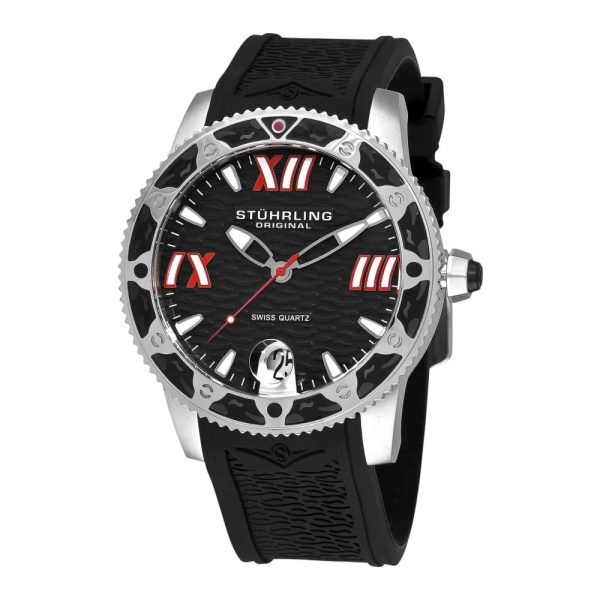 ectq16133_g522_0 jpg - Regata Weekender 225G 47mm com Mostrador Preto e Pulseira de Silicone Stuhrling