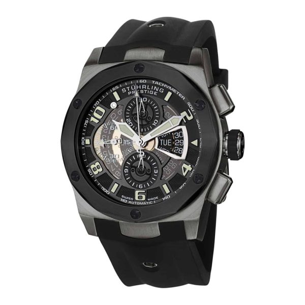 ectq16533_b113_0 jpg - Relógio Automático Prestige 311B com Mostrador Preto e Pulseira de Silicone Preto Stuhrling 47mm.