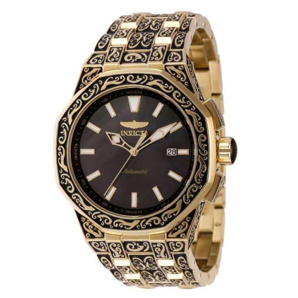 ectq18744_vni_0 jpg - Relógio Masculino Artist Automático com Mostrador em Madrepérola 47mm. Ouro 44781