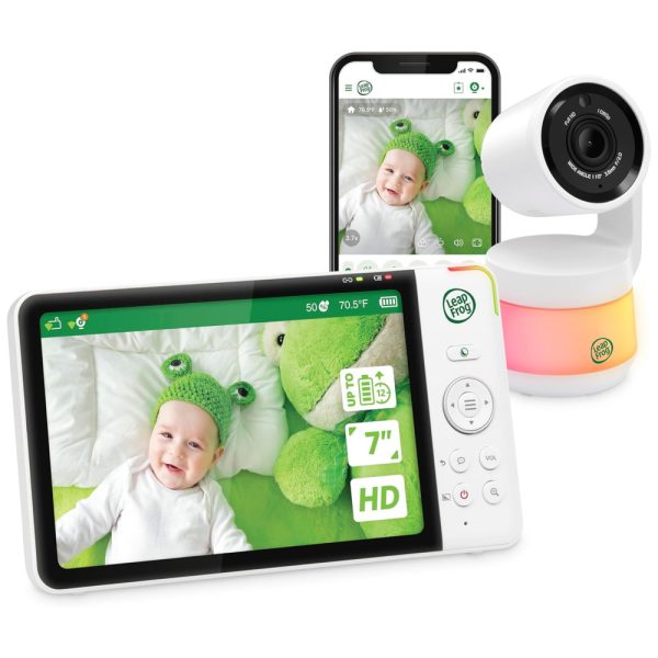 ectq18ght9s90b_0 jpg - Babá Eletrônica Monitor com Câmera de 1080p 8X Zoom e Visão Noturna, LEAPFROG LF930HD, Branco