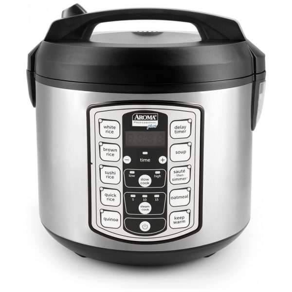 ectq1bzar8n10b_0 jpg - Panela de Arroz Elétrica 5L Multifuncional com Desligamento Automático, 110v, AROMA HOUSEWARES ARC 5000SB, Preto